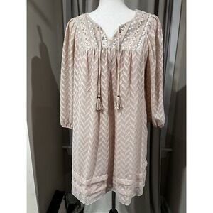 Anthropology One September Dress Small Petite NWT Pink Sheer‎